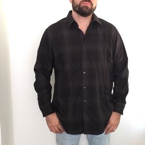 Calvin Klein Slim Fit Plaid Button Up Sz L New